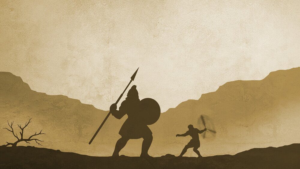 david fighting goliath